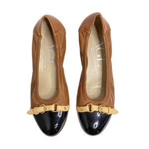 AGL Cap Toe Ballet Flat Patent Leather